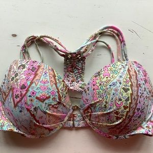 Beautiful Victoria’s Secret multi print bikini bra top 34D
